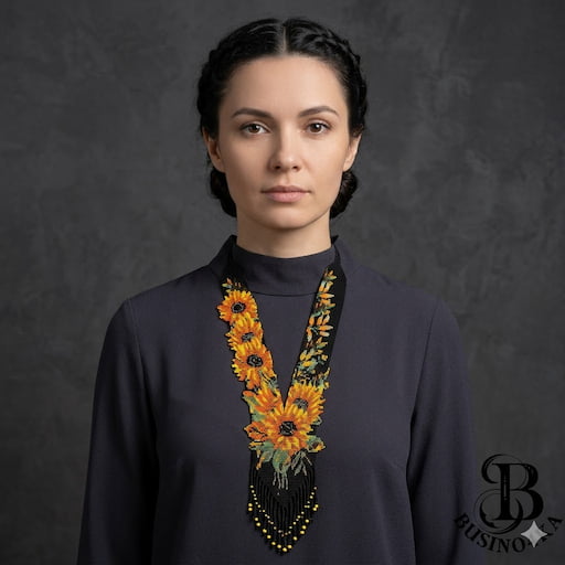Гердан з бісеру "Соняшники"